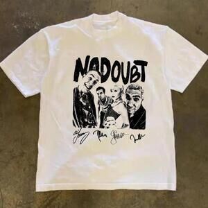 Gildan Men White T-Shirt, No Doubt White Band Tee